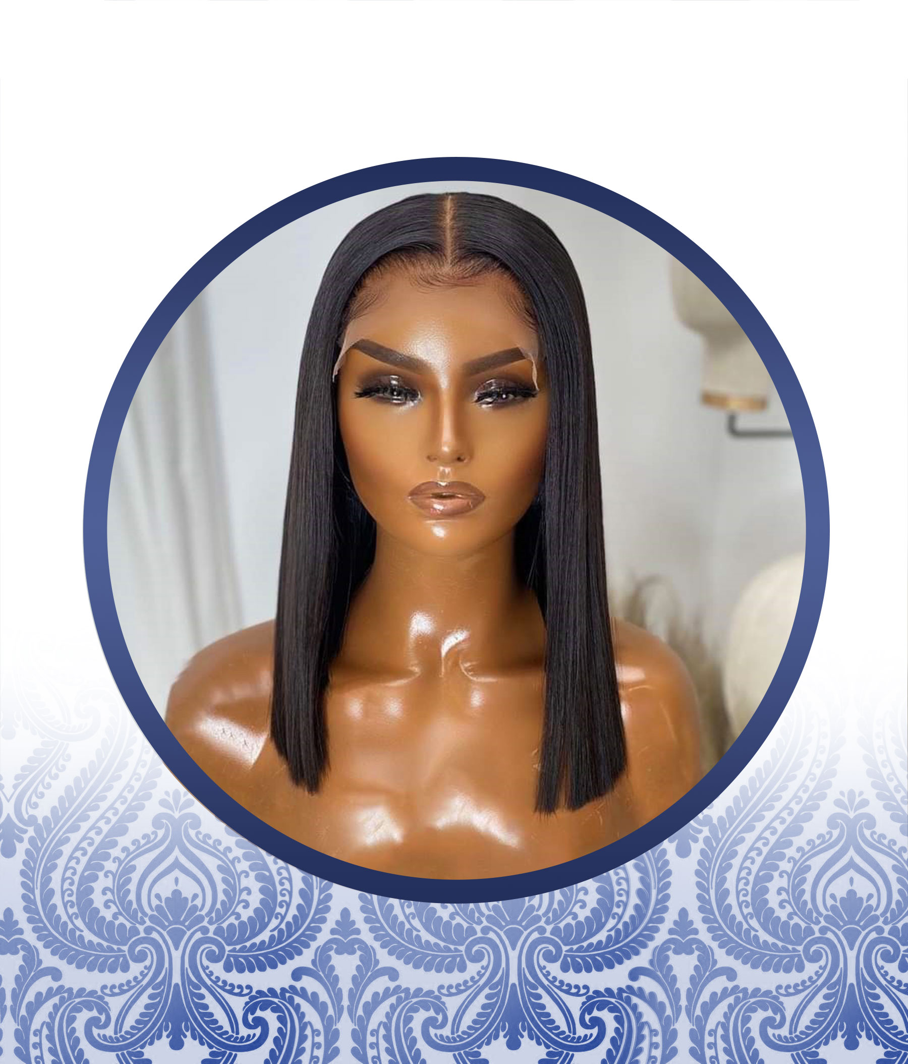 14" Glueless Lace Frontal Peruvian Bob Wig