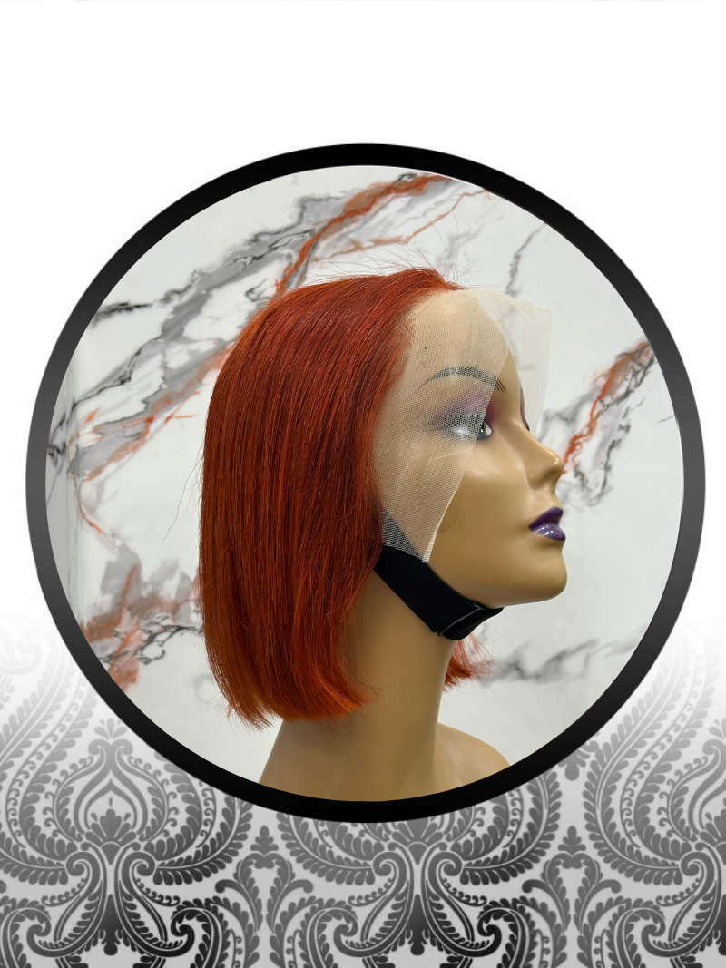 10" Straight Orange Lace Frontal Grade10 Wig